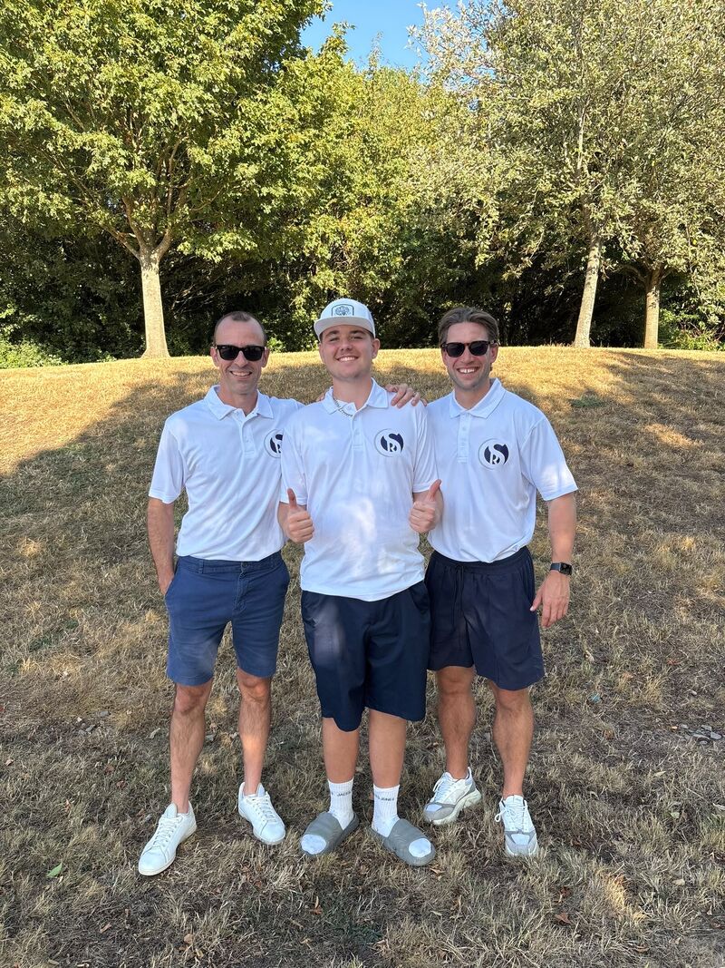 Three of the CRS team at the British Heart Foundation charity golf day, Lutterworth Golf Club